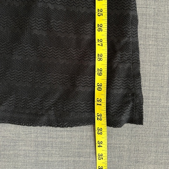 Mario Serrani Black Open-Knit Beach Cover-Up Dress – V-Neck 3/4 Sleeve – Size L - Picture 4 of 5